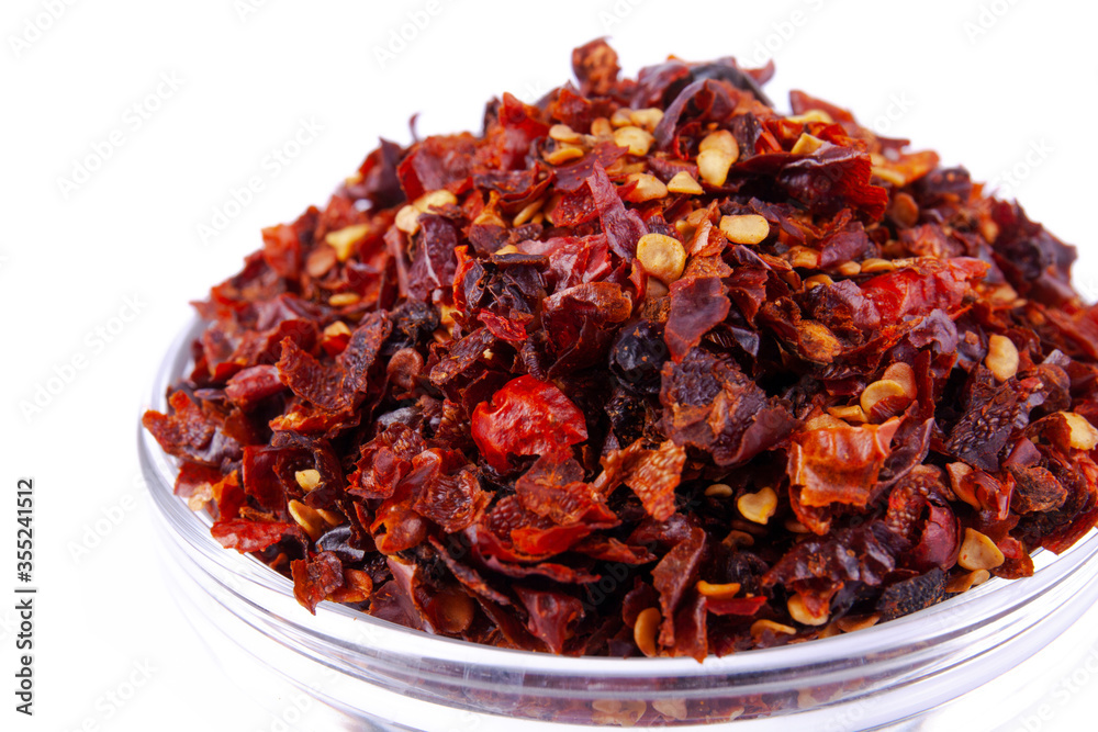 Pequin chilli Flakes in white natural spice Pequin chilli Flakes in white natural spice