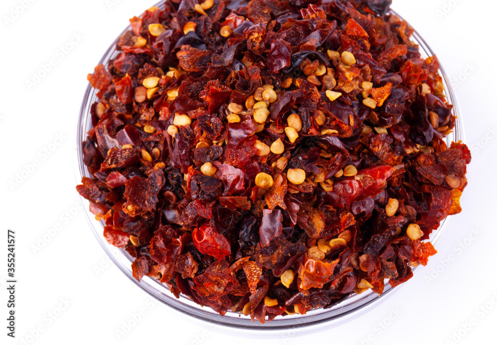 Pequin chilli Flakes in white natural spice Pequin chilli Flakes in white natural spice