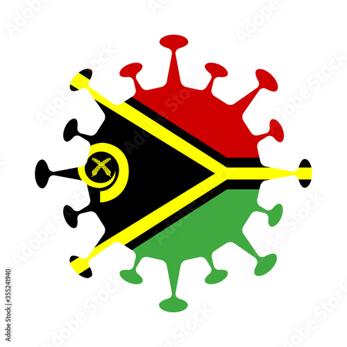 Flag of Vanuatu in virus shape. Country sign. Vector illustration.