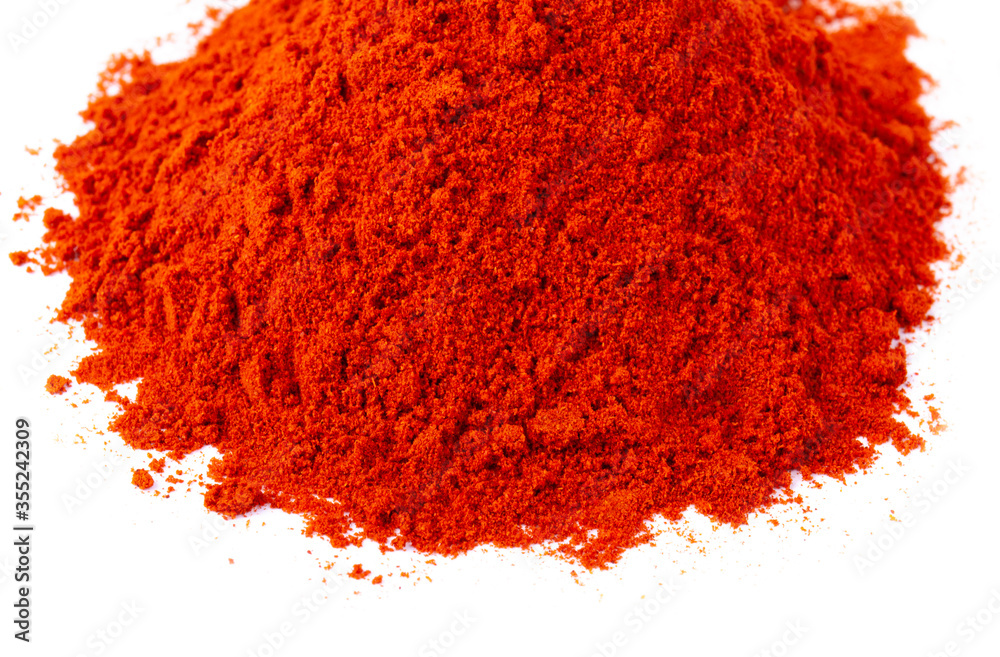 Sweet paprika powder in white natural spice Sweet paprika powder in white natural spice