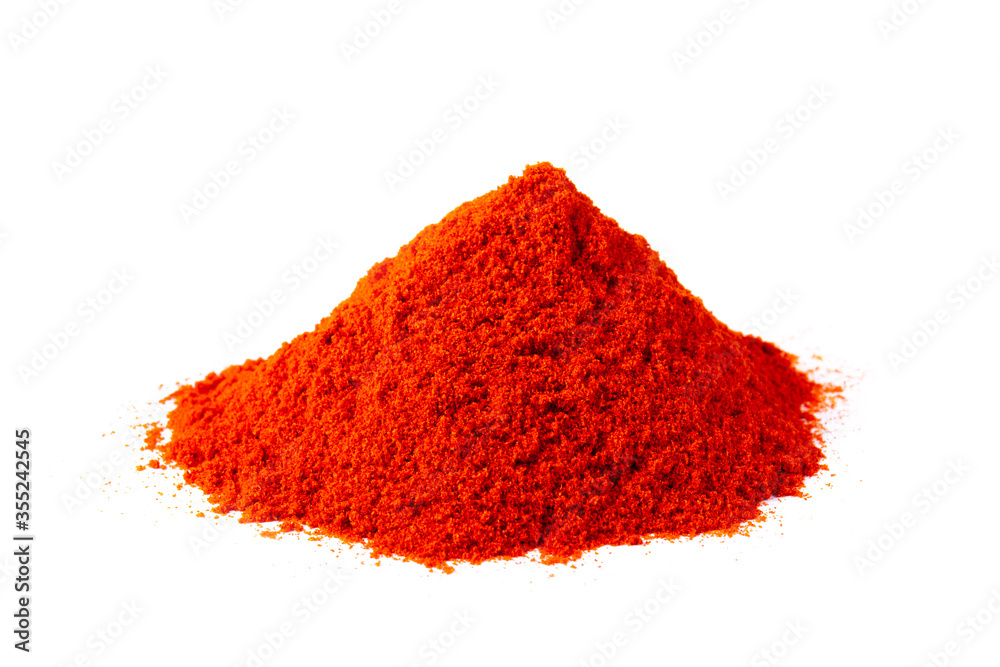 Sweet paprika powder in white natural spice Sweet paprika powder in white natural spice