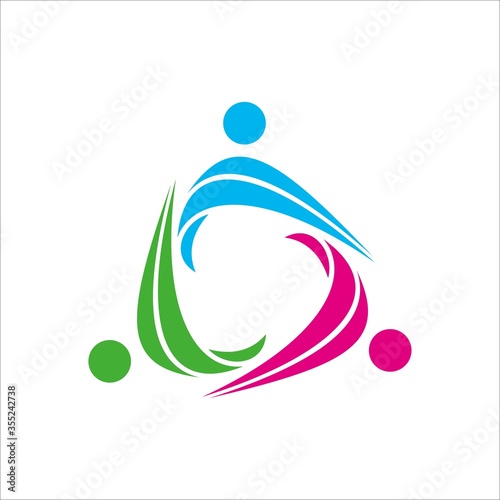 Human logo  people together abstract logotype. People support and hope symbol. Partnership vector design logo concept