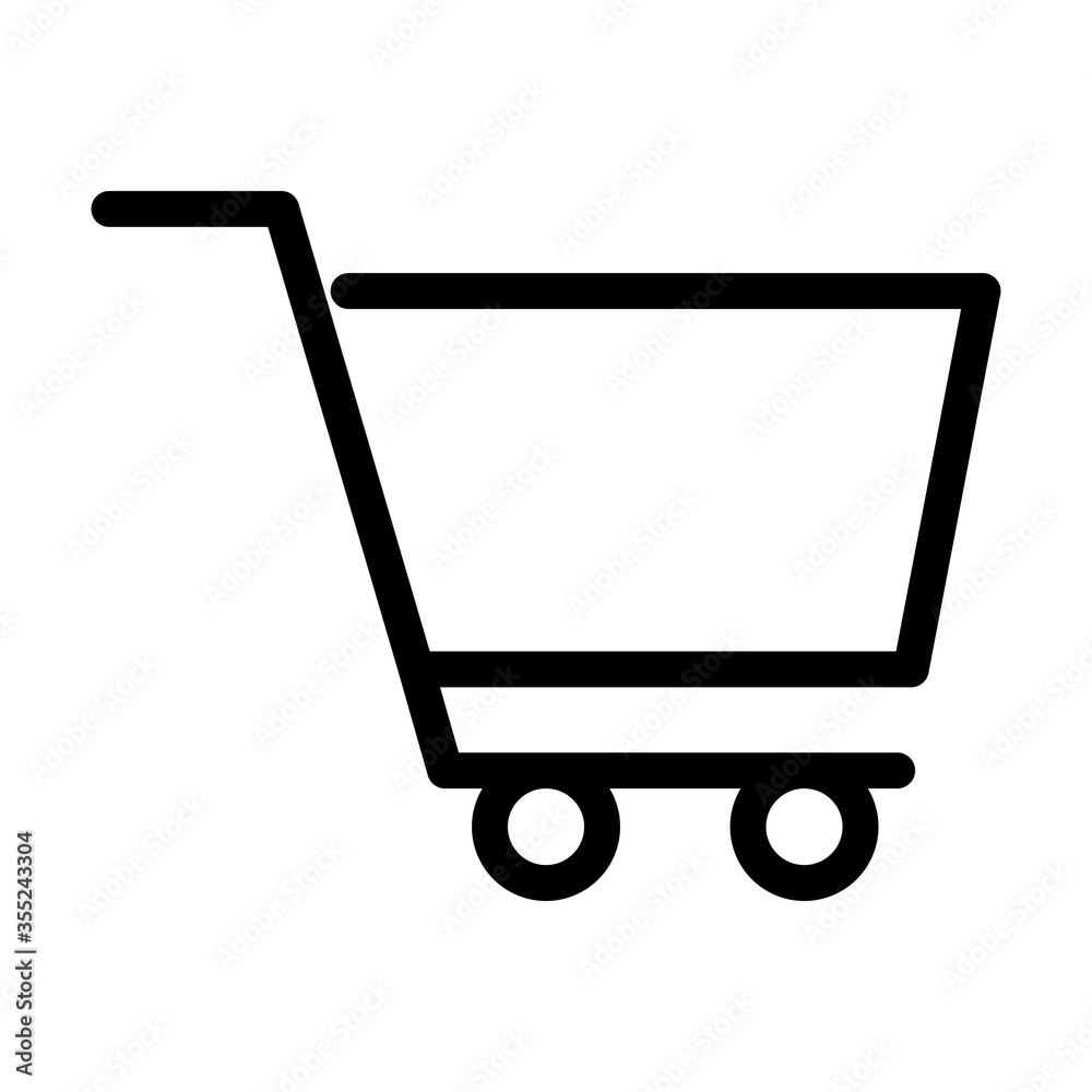 shopping cart icon, line style shopping cart icon, line style