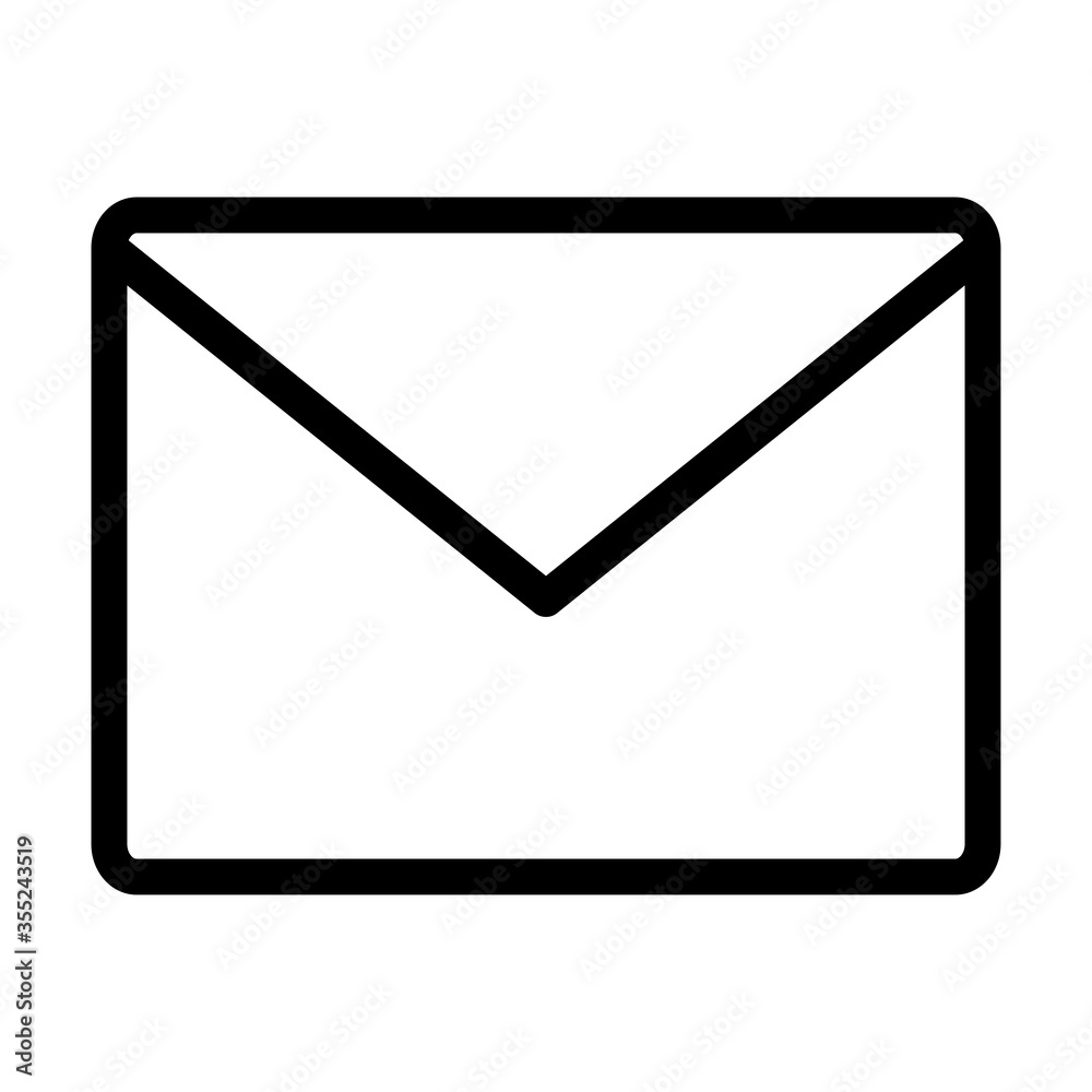 mail envelope icon, line style