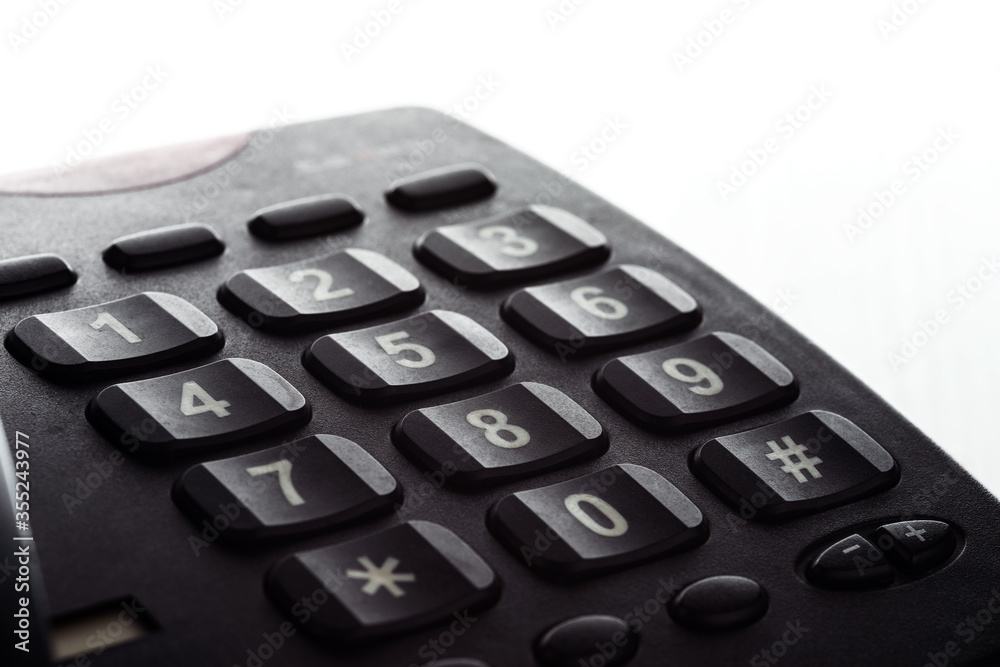 Phone keypad with numbers and extra buttons. On white background. Phone keypad with numbers and extra buttons. On white background.