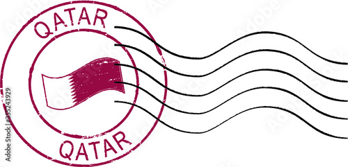 Postal grunge stamp 'Qatar'