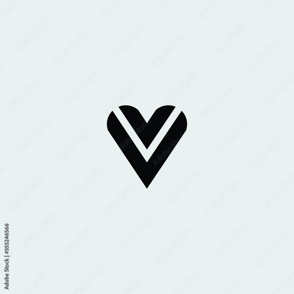 VV Letters Typography Flat Design VV Letters Typography Flat Design