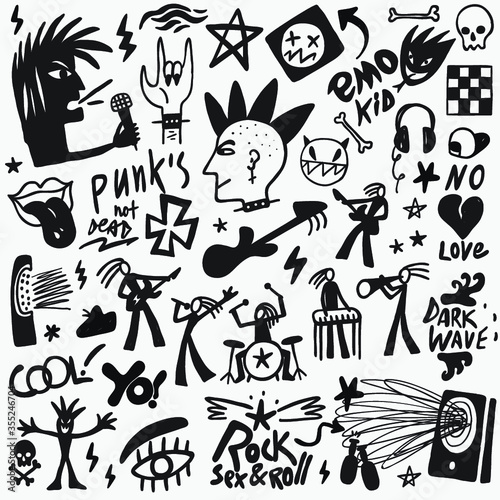 rock music doodles
