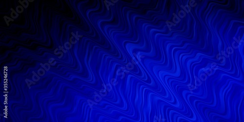 Dark BLUE vector pattern with curves. Bright illustration with gradient circular arcs. Pattern for websites, landing pages.