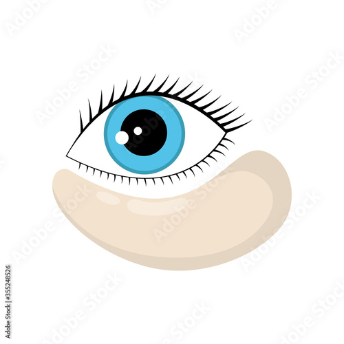 woman eyes with eye gel patches isolated