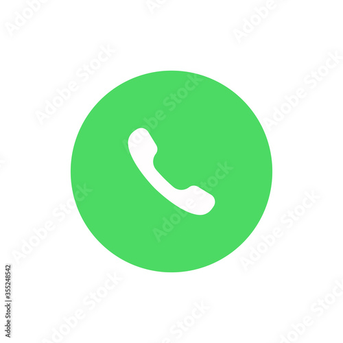 Green phone icon isolated on white background. Answer symbol modern, simple, vector, icon for website design, mobile app, ui. Vector Illustration