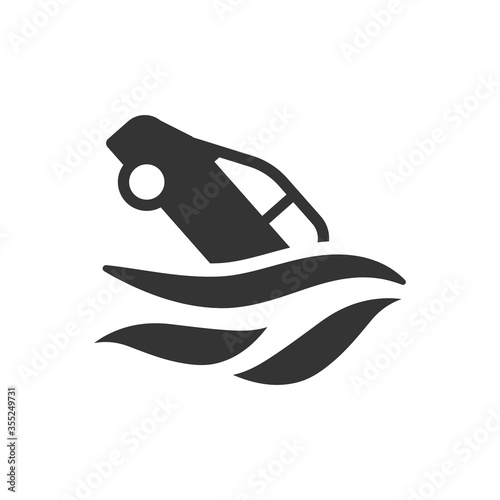 Auto flood insurance icon