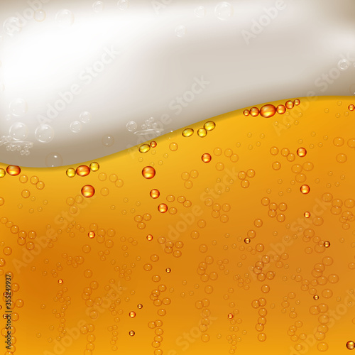 Cool liquid drink.Vector illustration of realistic light or dark beer.