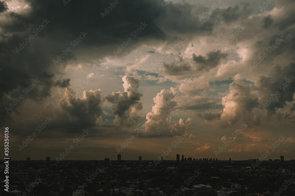 Background of dark clouds on a rainy day Background of dark clouds on a rainy day
