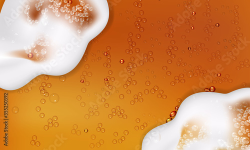 Cool liquid drink.Vector illustration of realistic light or dark beer.