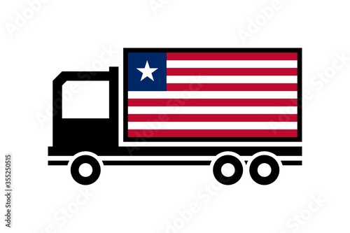 truck delivery service in liberia. country logistics concept 