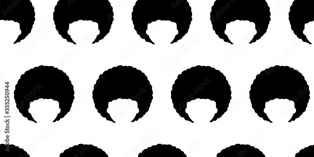 seamless pattern with people with afro hairstyle on white background. black lives matter - obrazy, fototapety, plakaty 