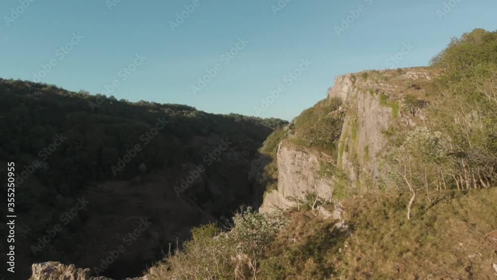 Aerial drone view of natural stone gorge and beautiful scenic countryside Aerial drone view of natural stone gorge and beautiful scenic countryside