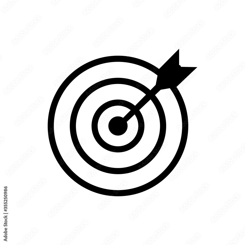 Target icon. Target symbol with arrow isolated on white background. Vector EPS 10 Target icon. Target symbol with arrow isolated on white background. Vector EPS 10