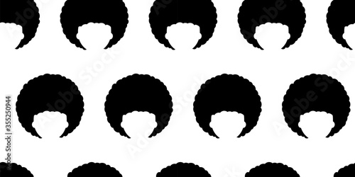 seamless pattern with people with afro hairstyle on white background. black lives matter photo