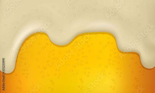 Cool liquid drink.Vector illustration of realistic light or dark beer.