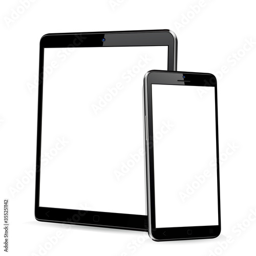 Tablet with phone mock up