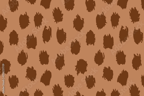 Vector background with abstract blots. Cute animalistic pattern, hand drawn, doodle style.