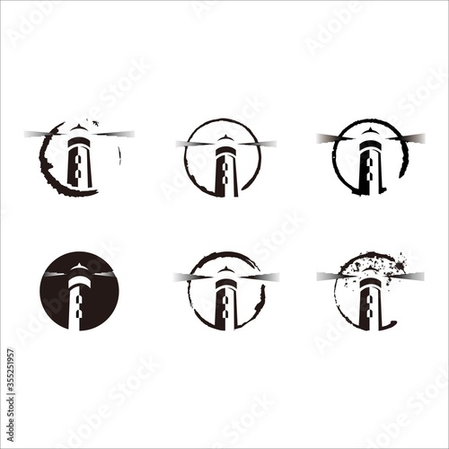 lighthouse icon design  logo template vector illustration
