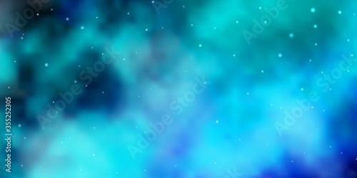 Light Blue, Green vector background with colorful stars. Colorful illustration with abstract gradient stars. Design for your business promotion.