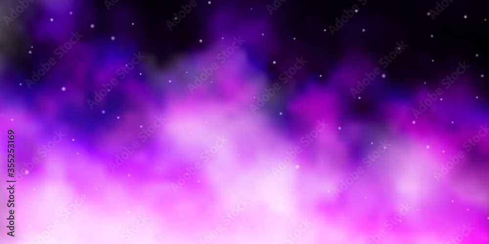 Light Purple vector background with small and big stars. Colorful illustration in abstract style with gradient stars. Pattern for wrapping gifts.