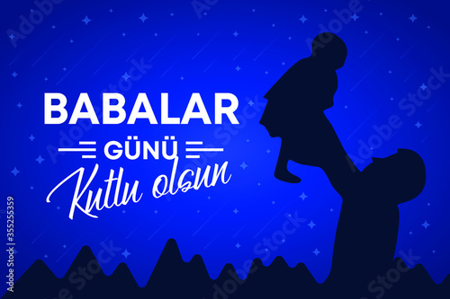 Babalar Gunu Kutlu Olsun. Holiday lettering. Turkish: Happy Father's Day