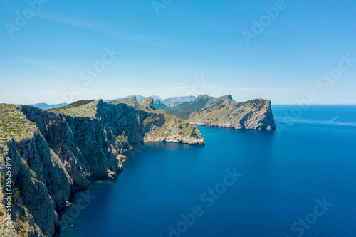 Drone photography of mountains in formentor, formentor lighthouse landscape photography