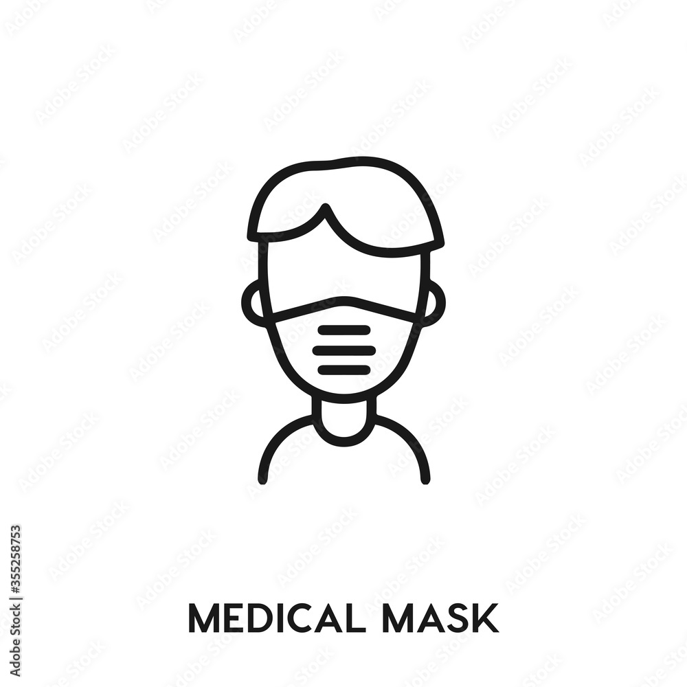 medical mask icon vector. medical mask sign symbol 