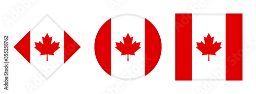 canada flag icon set isolated on white background