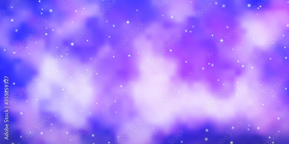 Light Purple vector background with colorful stars. Blur decorative design in simple style with stars. Pattern for wrapping gifts.