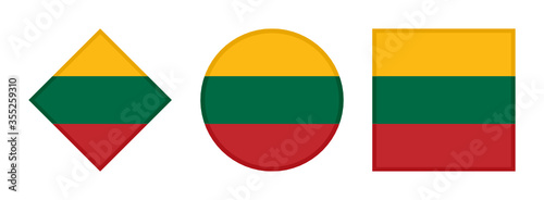 lithuania flag icon set. isolated on white background Free Download lithuania flag icon set. isolated on white background - GFXLoad