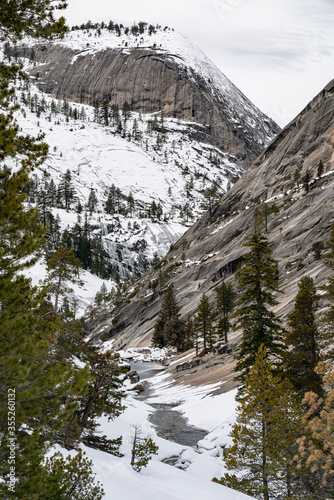 Backcountry wilderness landscapes of Yosemite National Park in the winter by Dalton Johnson Media