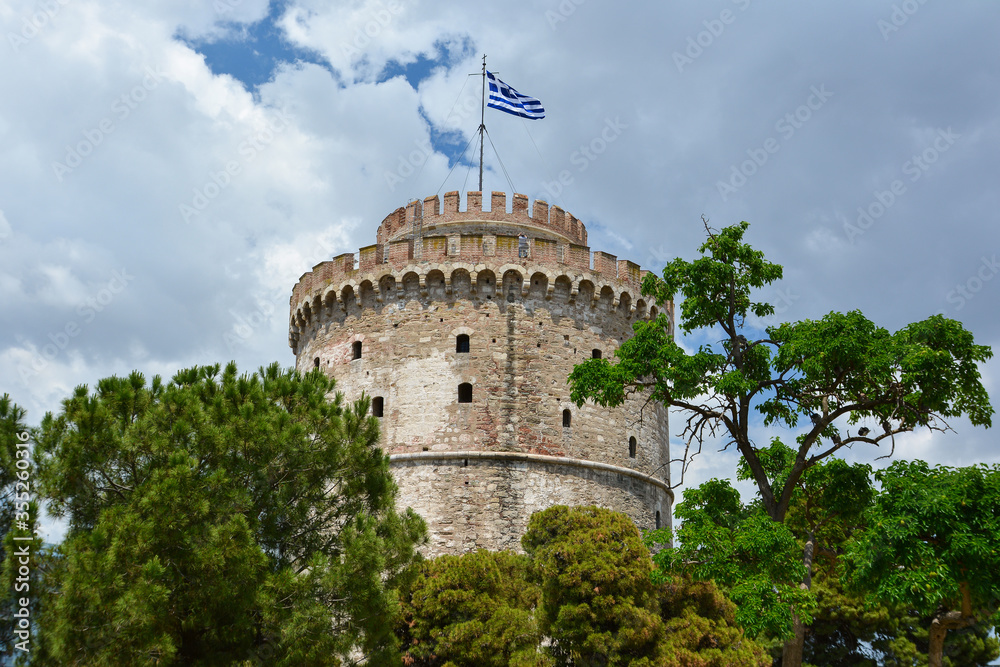 The White Tower of Thessaloniki is a monument and museum on the waterfront of the city of Thessaloniki, Greece