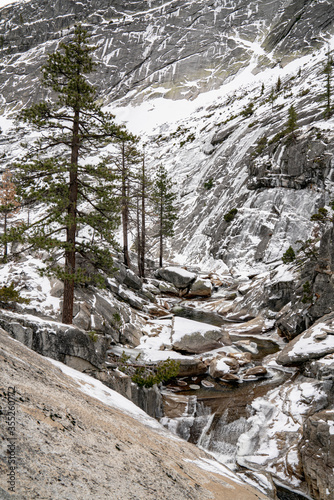 Backcountry wilderness landscapes of Yosemite National Park in the winter by Dalton Johnson Media