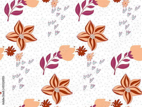 Bright color beautiful background. Tileable images from colors and herbs. Summer theme pattern. 