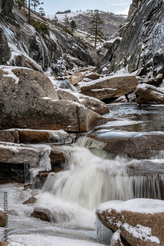 Backcountry wilderness landscapes of Yosemite National Park in the winter by Dalton Johnson Media