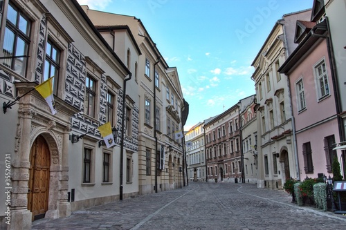 Empty Kanonicza street in Cracow