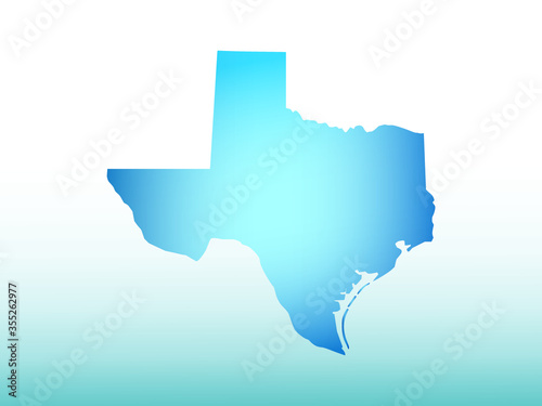 Blue Texas map ice with dark and light effect vector on light background illustration