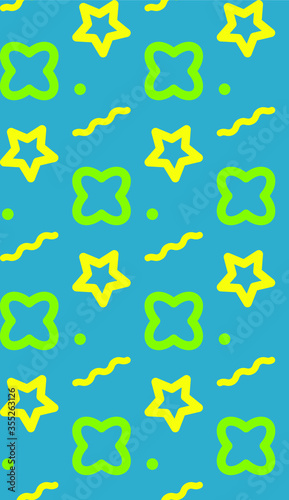 Bright color beautiful background. Tileable images from  geometric shapes and  symbols. Summer theme pattern.
