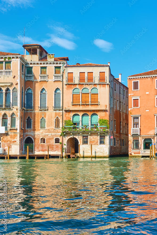 Buildings by the water on The Grand Canal in Venice