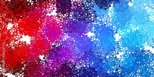 Light Blue, Red vector texture with bright snowflakes.