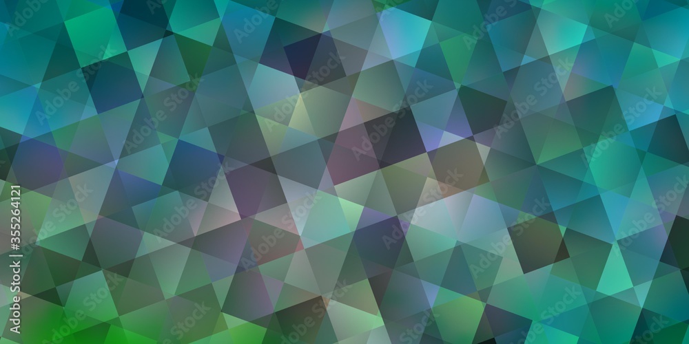 Obraz premium Light Blue, Green vector background with triangles, rectangles.