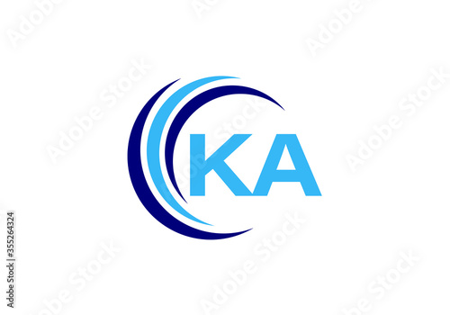 Initial Monogram Letter K A Logo Design Vector Template. K A Letter Logo Design