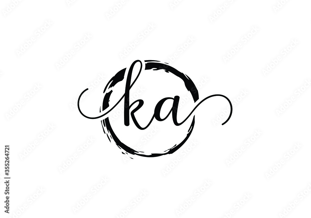 Initial Monogram Letter K A Logo Design Vector Template. K A Letter Logo Design - obrazy, fototapety, plakaty 