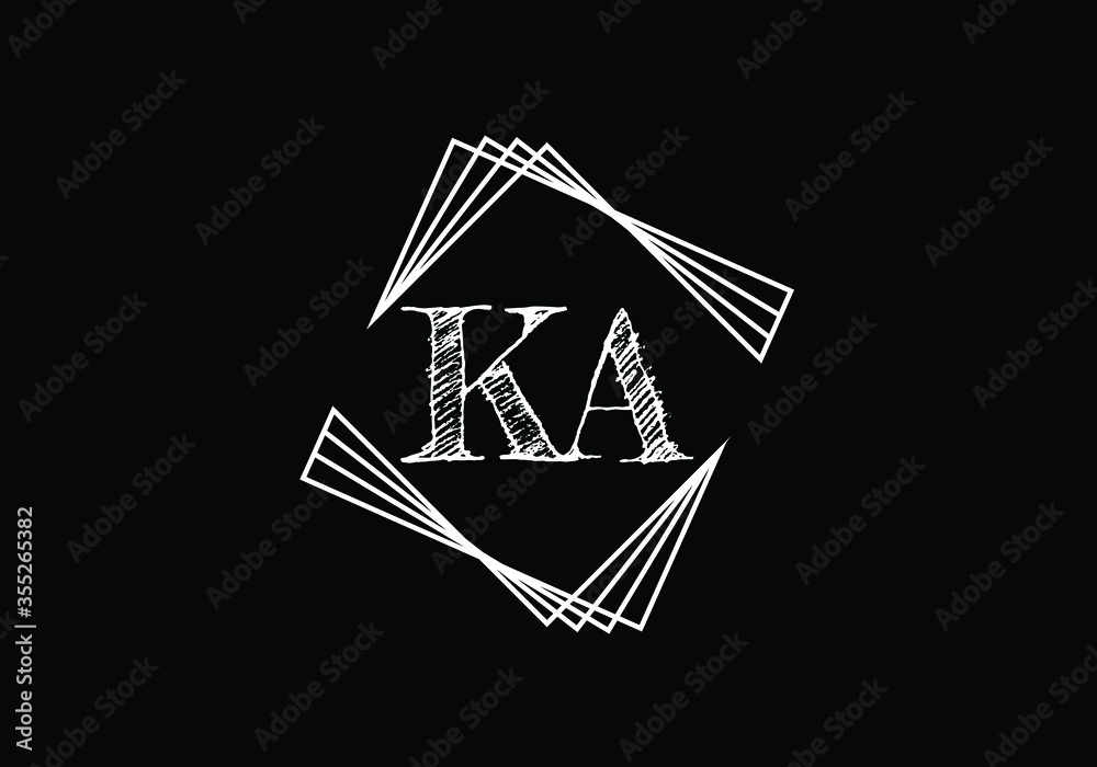 Initial Monogram Letter K A Logo Design Vector Template. K A Letter Logo Design